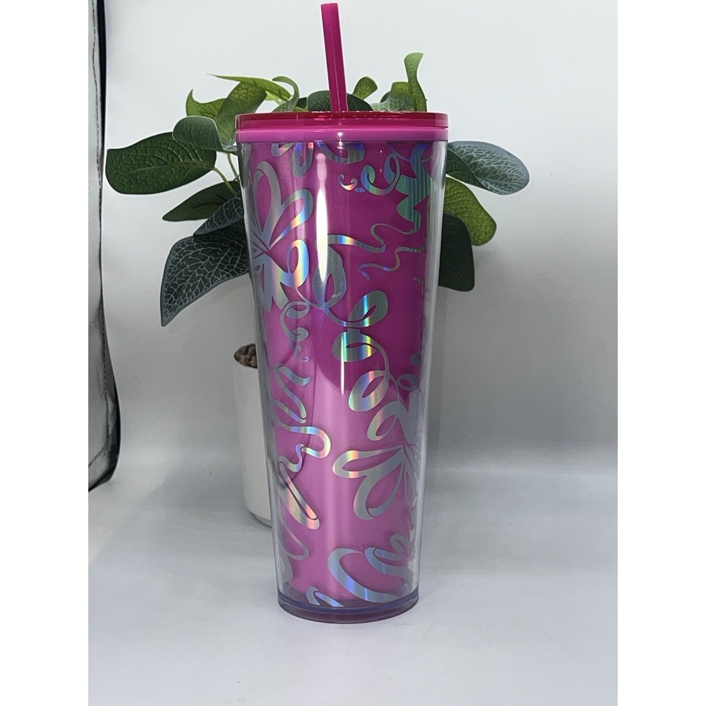 Starbucks Holiday 2023 Hot Pink With Silver Ribbon Color Change Venti Tumbler - Picture 4 of 9